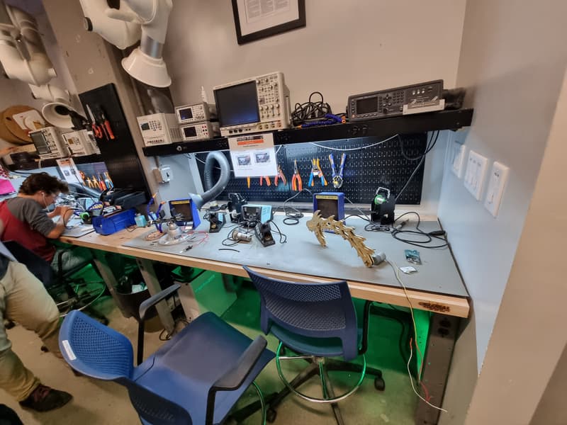 Electronics workbench in Georgia Tech makerspace