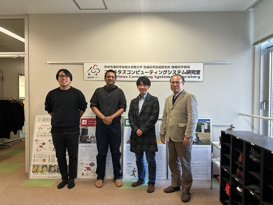 Charith Perera with UBI-Lab researchers at NAIST