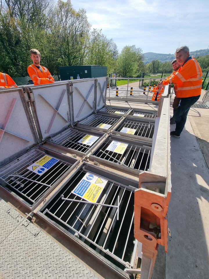 Screening area connected to the storm overflow system at Pont-y-felin