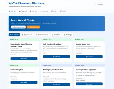 WoT-AI Research Platform experiment dashboard